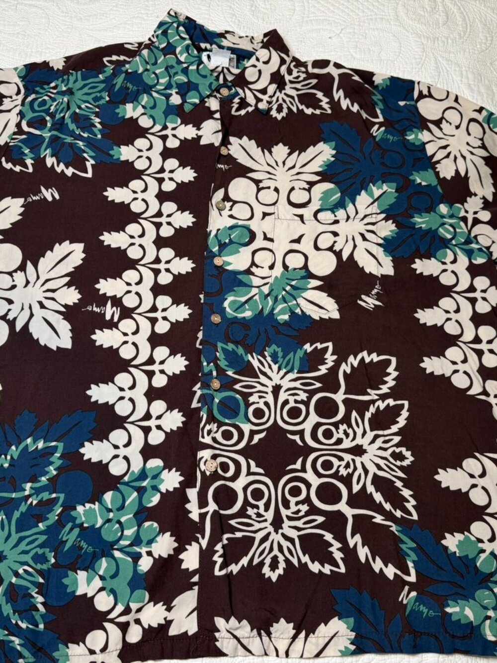 Vintage Mamo Howell Aloha Shirt 2XL Rayon Reverse Floral